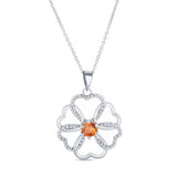 Citrine Silver Heart Necklace