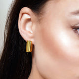 U Shape Thick Plain Gold Earrings