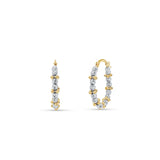 One Row Diamond Cut Gold Ball Earrings