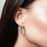One Row Diamond Cut Gold Ball Earrings
