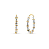 One Row Diamond Cut Gold Ball Earrings