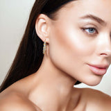 One Row Diamond Cut Gold Ball Earrings