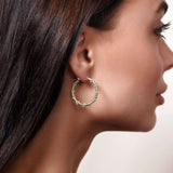 One Row Diamond Cut Gold Ball Earrings