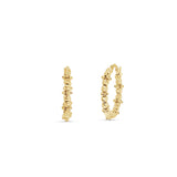 One Row Diamond Cut Gold Ball Earrings