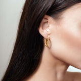 One Row Diamond Cut Gold Ball Earrings