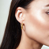 One Row Diamond Cut Gold Ball Earrings