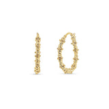 One Row Diamond Cut Gold Ball Earrings