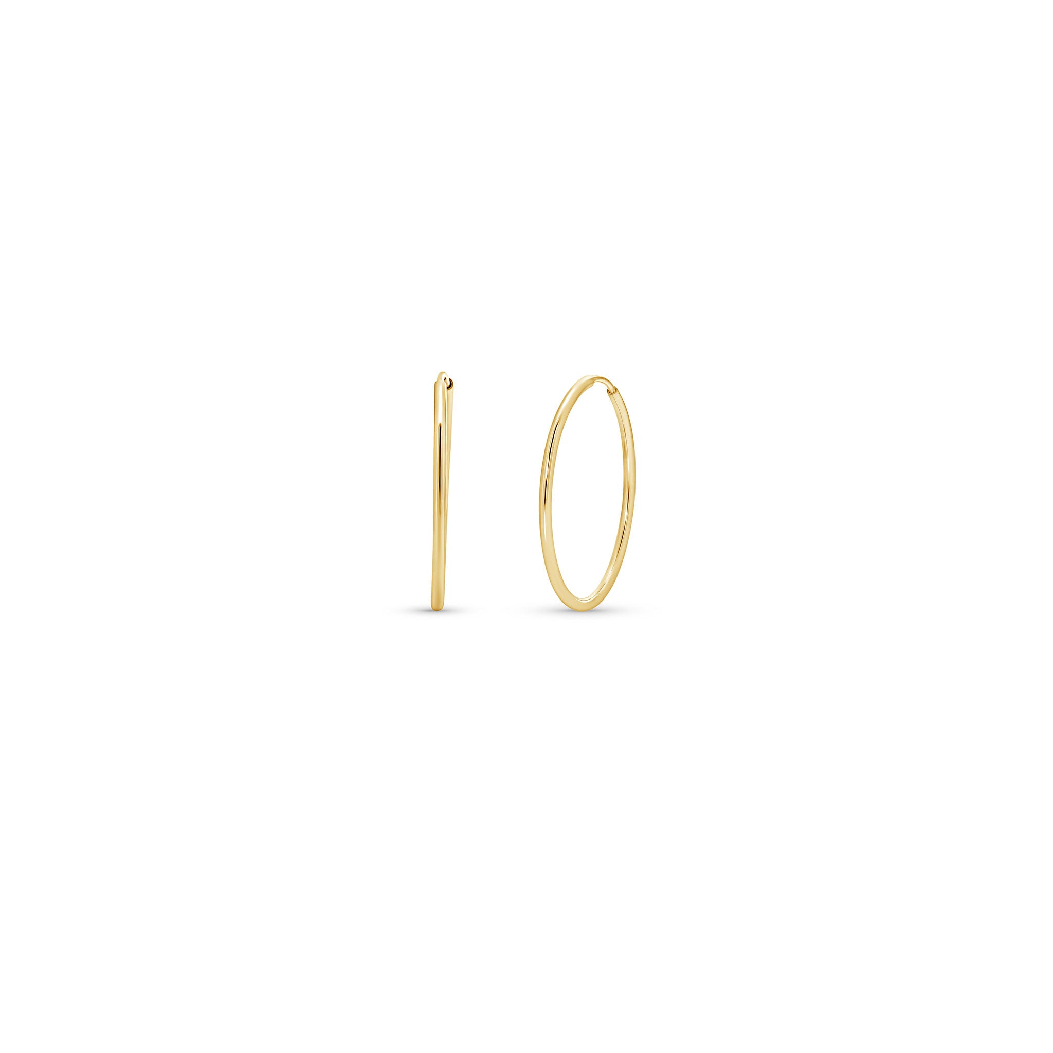 Gold Endless Hoop Earrings in a timeless design, showcasing a seamless hoop shape for elegant everyday wear.