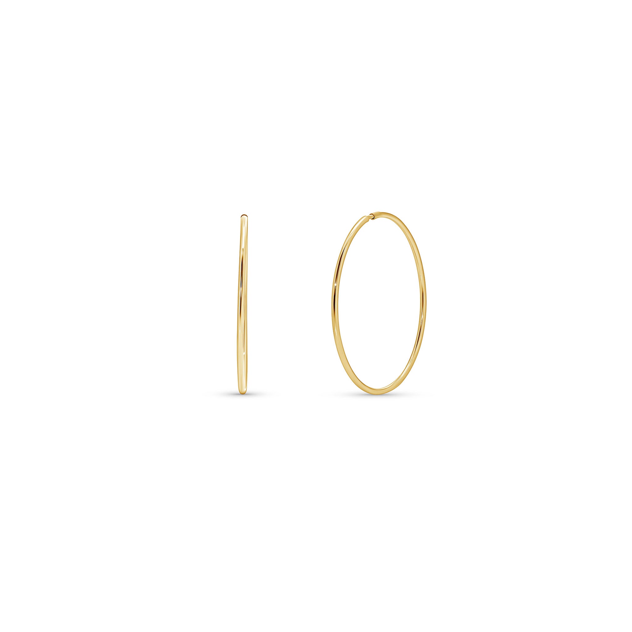 Gold Endless Hoop Earrings featuring a sleek and timeless design, perfect for everyday elegance and versatility.