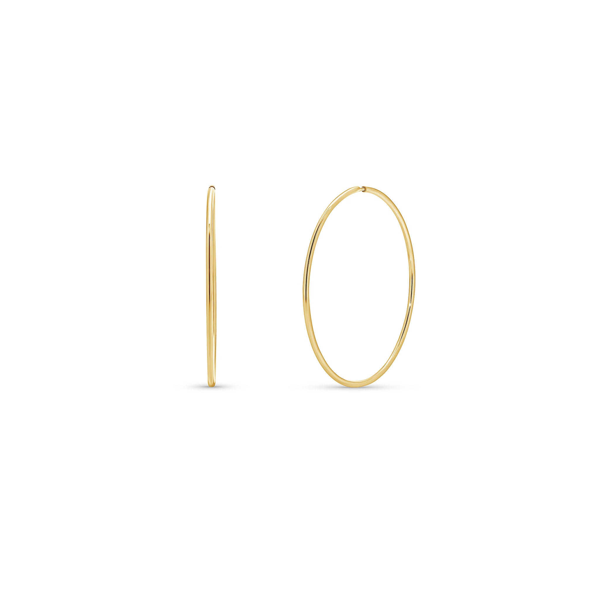 Gold Endless Hoop Earrings showcasing a sleek, seamless design for everyday elegance.