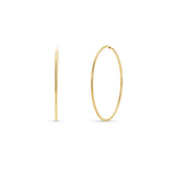 Gold Endless Hoop Earrings showcasing a sleek, timeless design, perfect for casual and formal occasions.