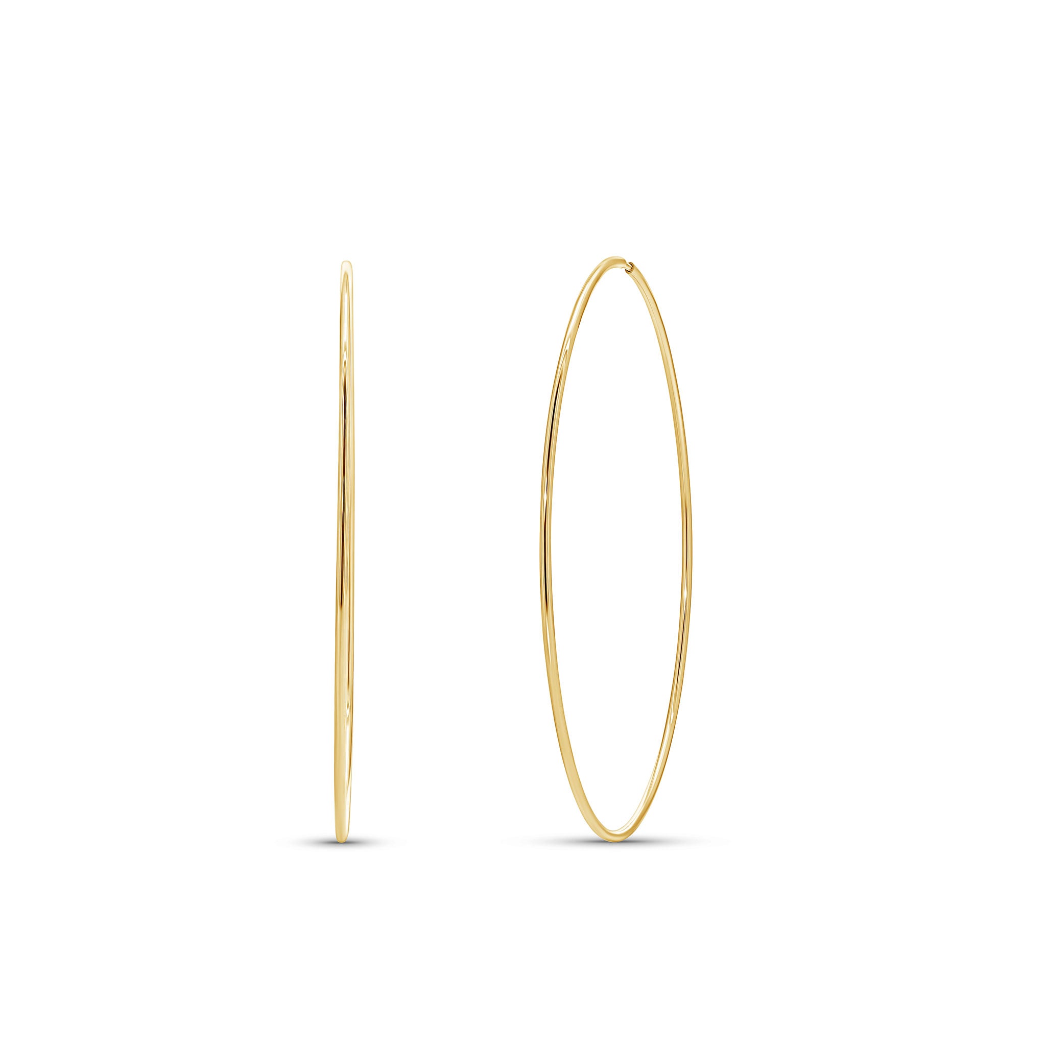 Gold Endless Hoop Earrings showcasing elegant, timeless design and shiny, durable finish.
