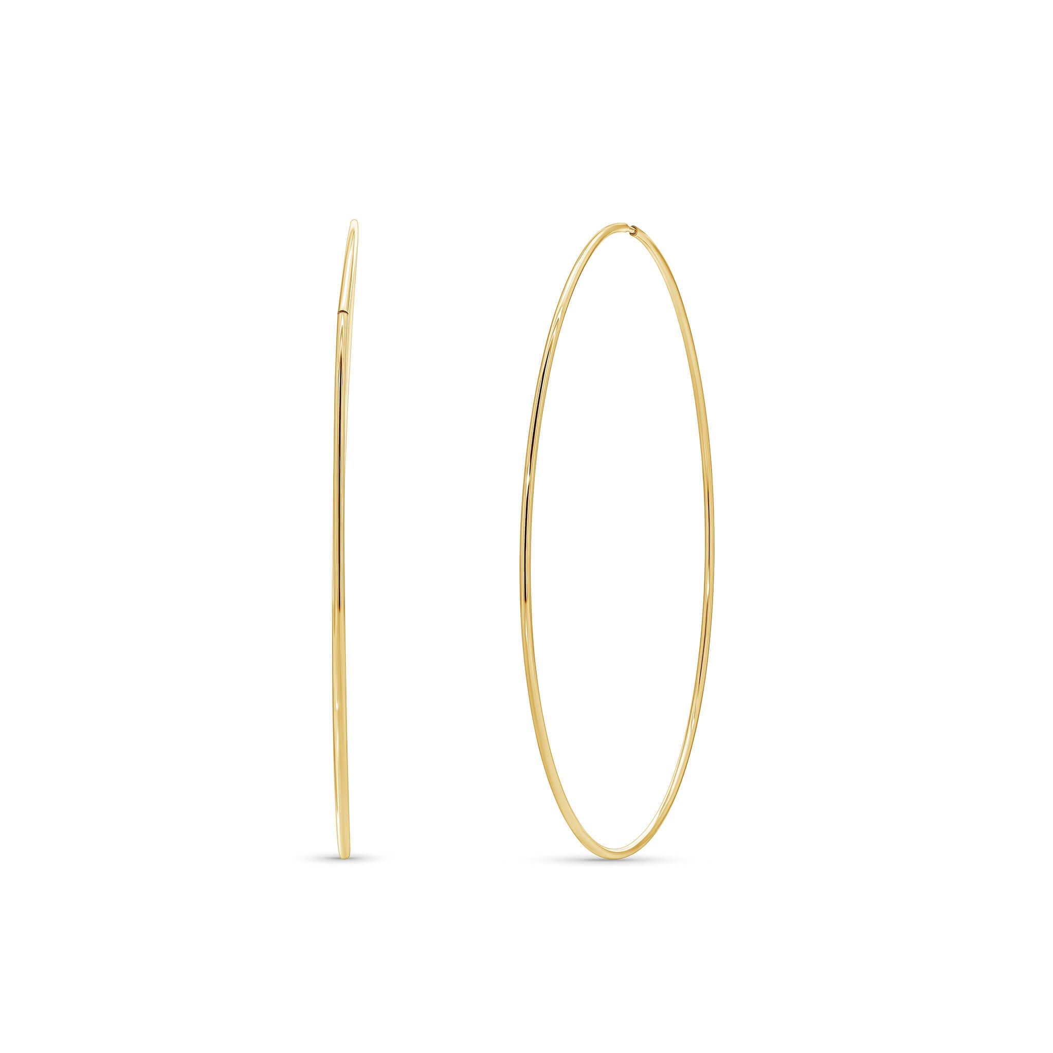 Gold Endless Hoop Earrings featuring a seamless, elegant design perfect for any occasion.