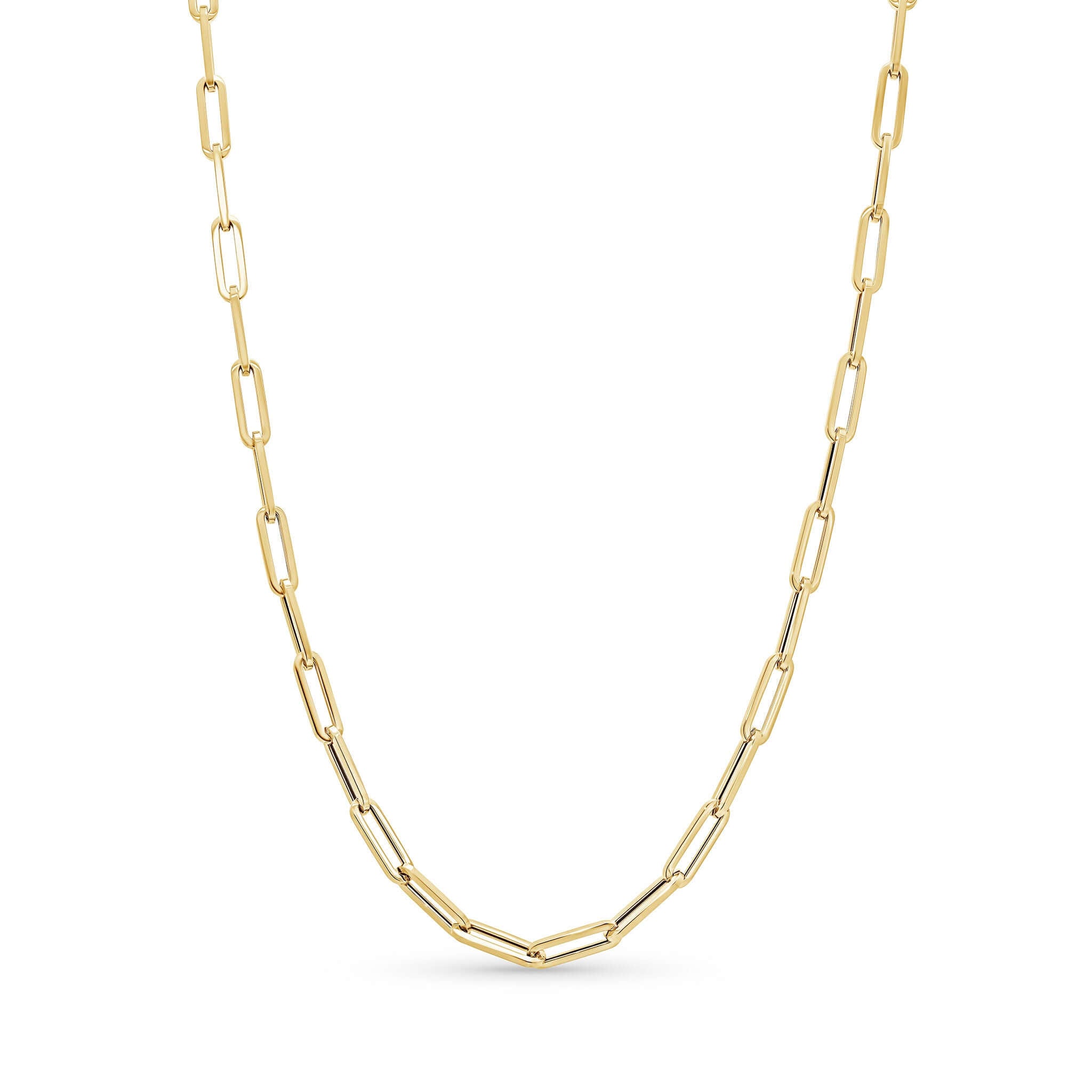 Lightweight Gold Paper Clip Chain