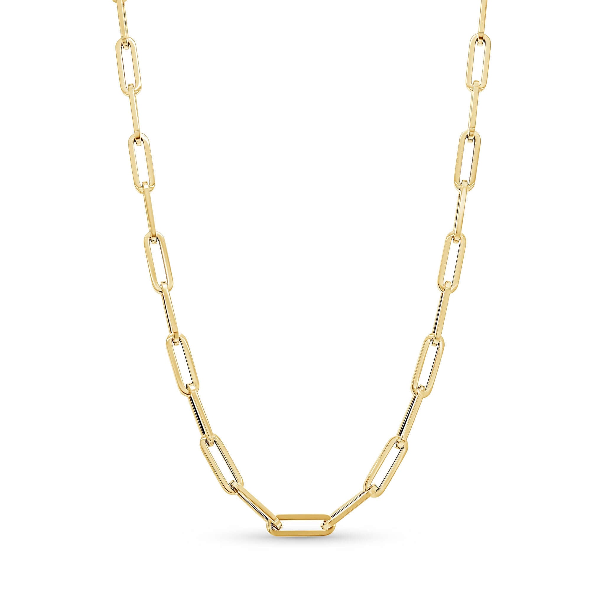 Lightweight Gold Paper Clip Chain