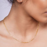 Lightweight Gold Paper Clip Chain