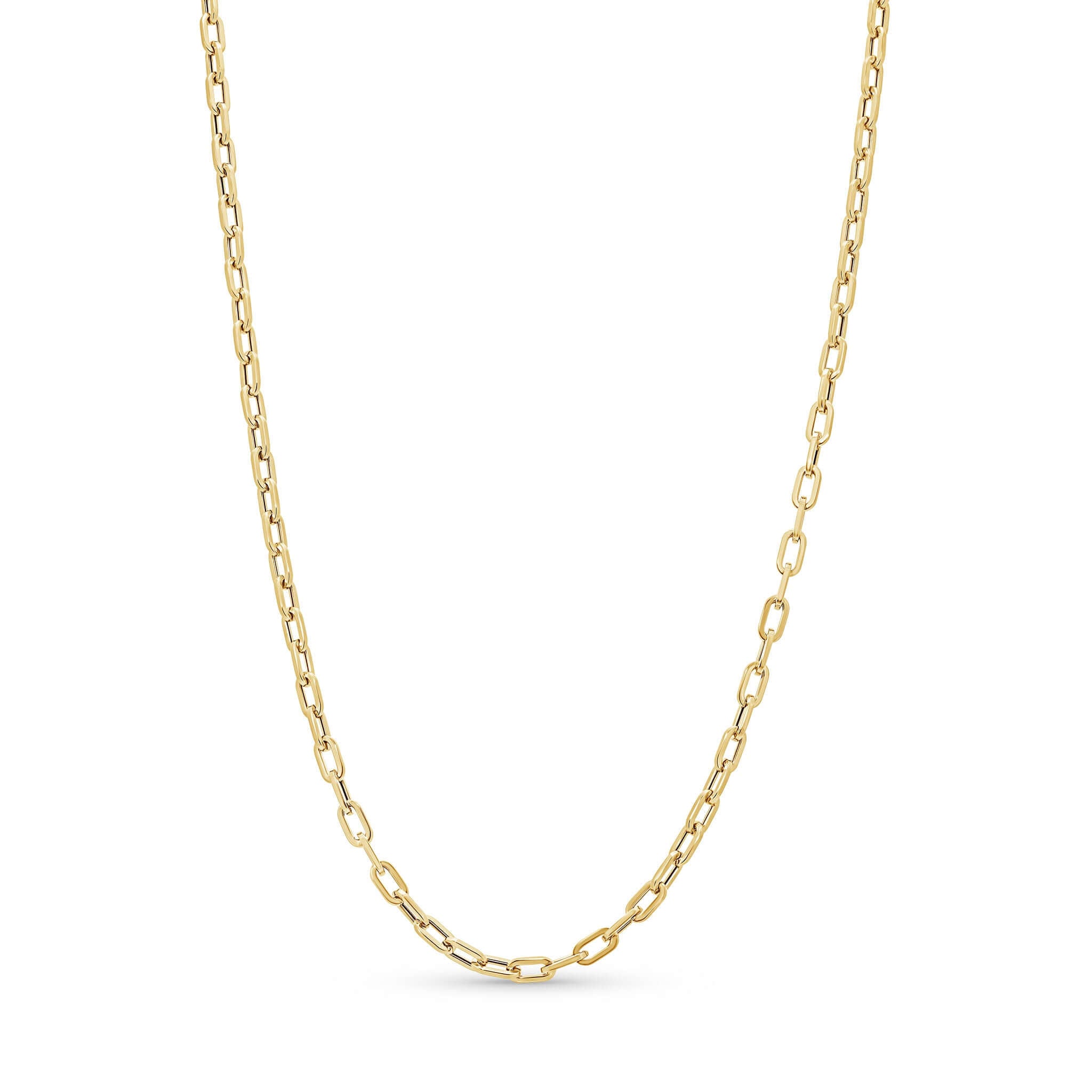 Lightweight Gold Paper Clip Chain