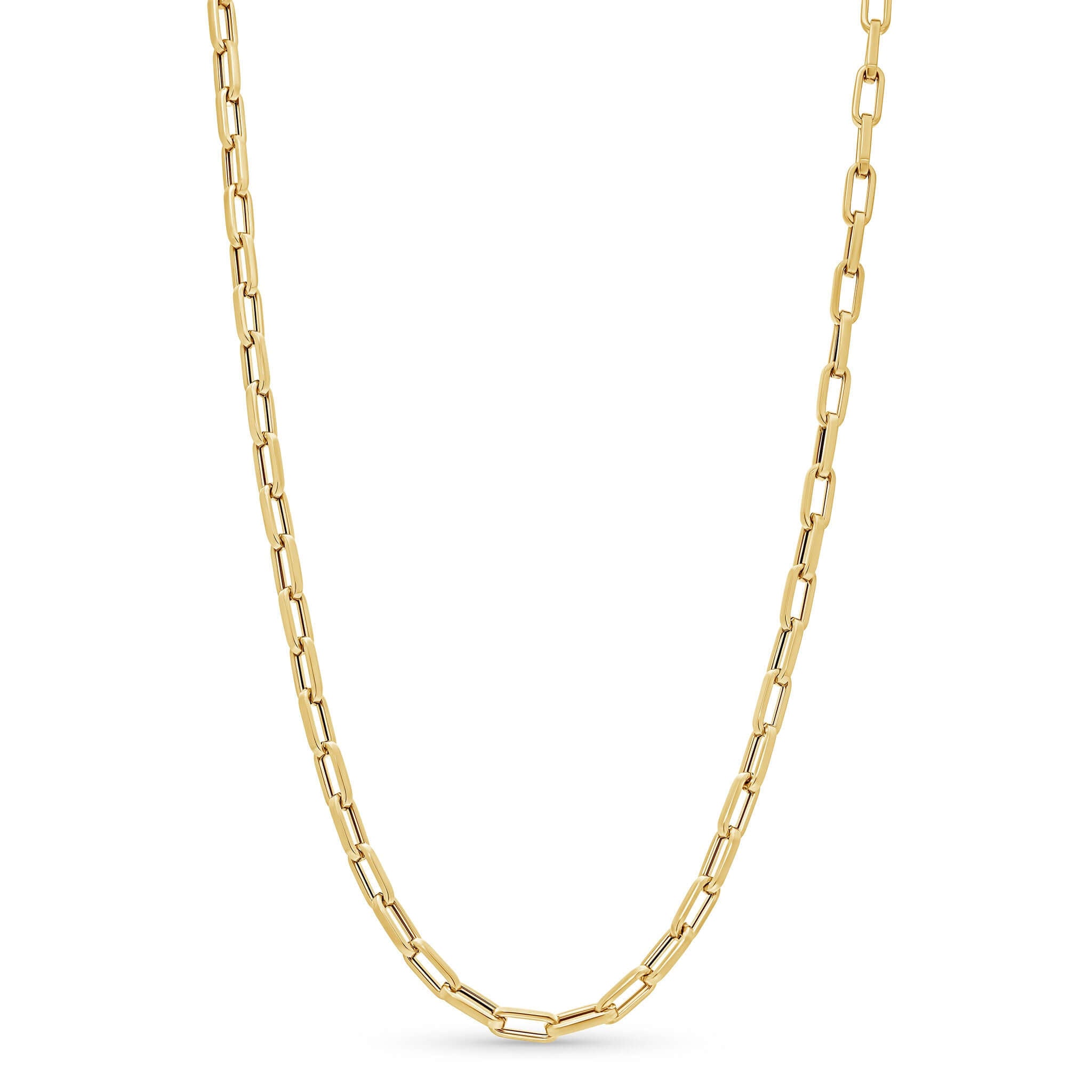 Lightweight Gold Paper Clip Chain