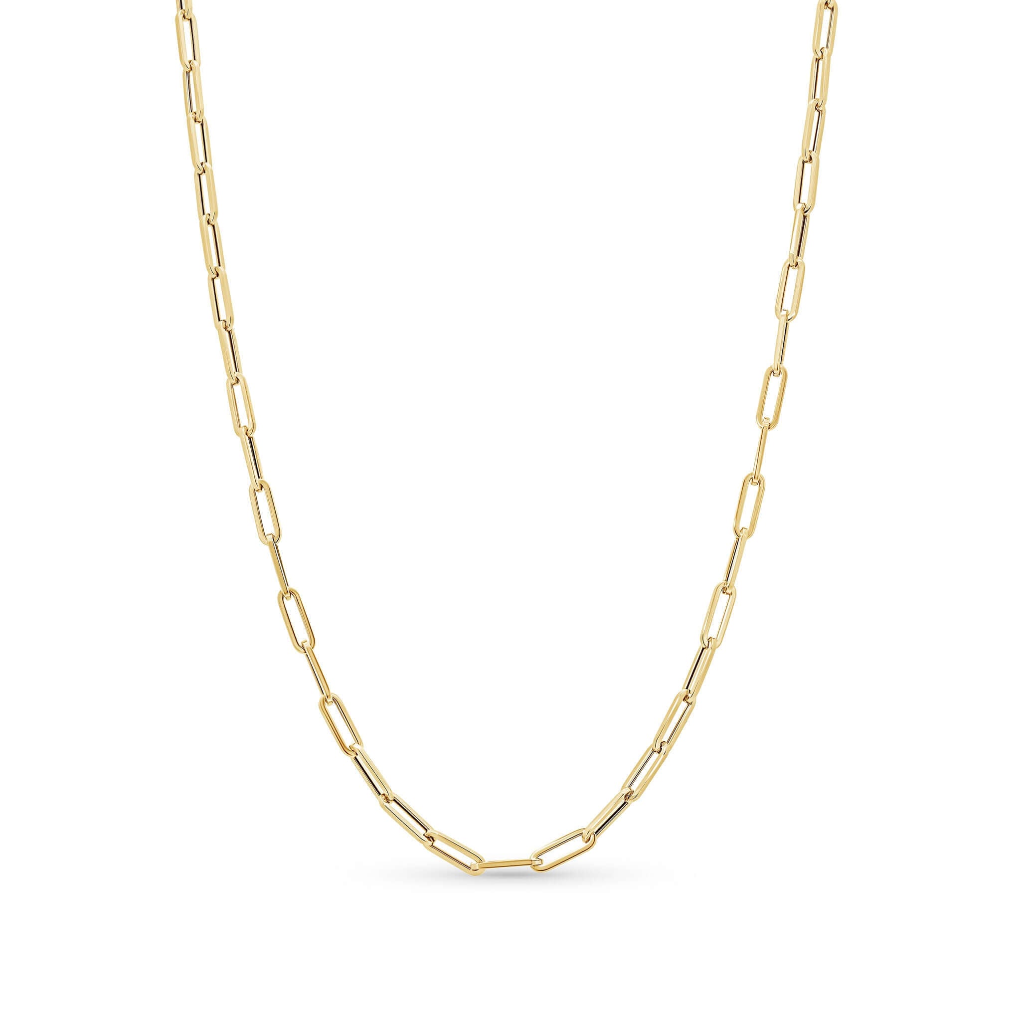 Lightweight Gold Paper Clip Chain
