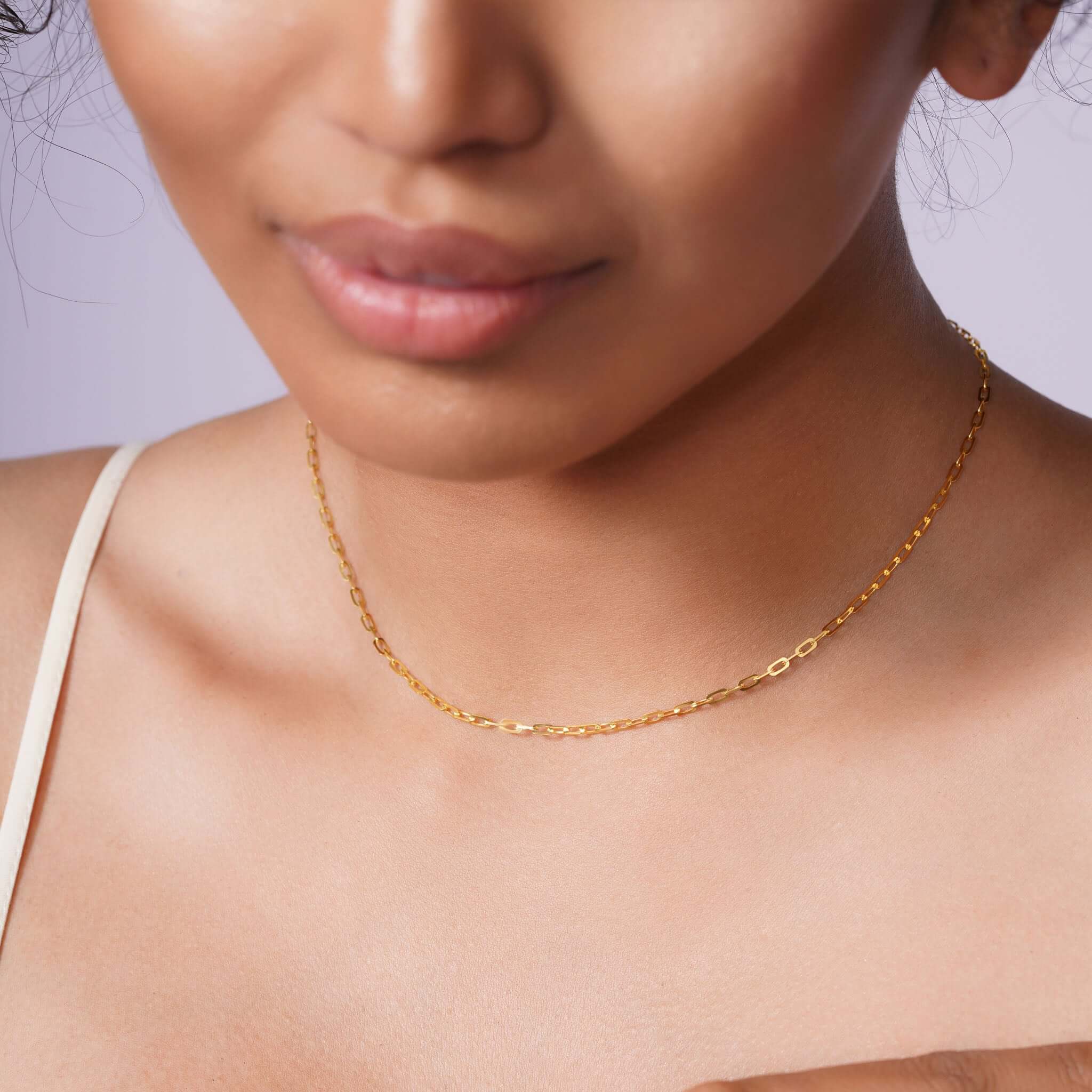 Solid Gold Paper Clip Chain