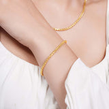 Lightweight Wheat Gold Bracelet
