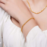 Lightweight Wheat Gold Bracelet