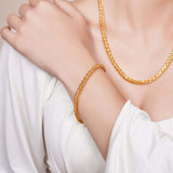 Lightweight Wheat Gold Bracelet