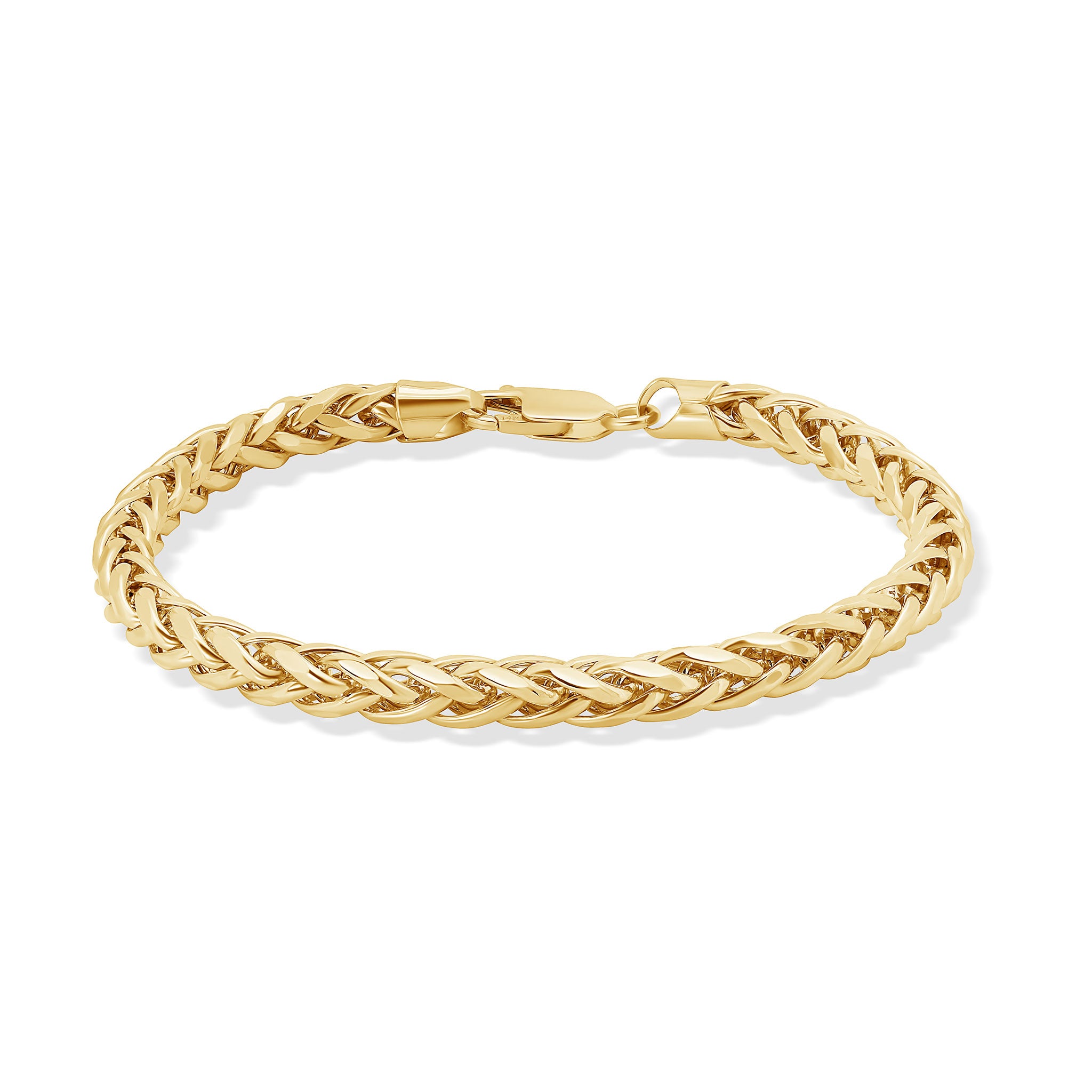 Men's Lightweight Wheat Gold Bracelet