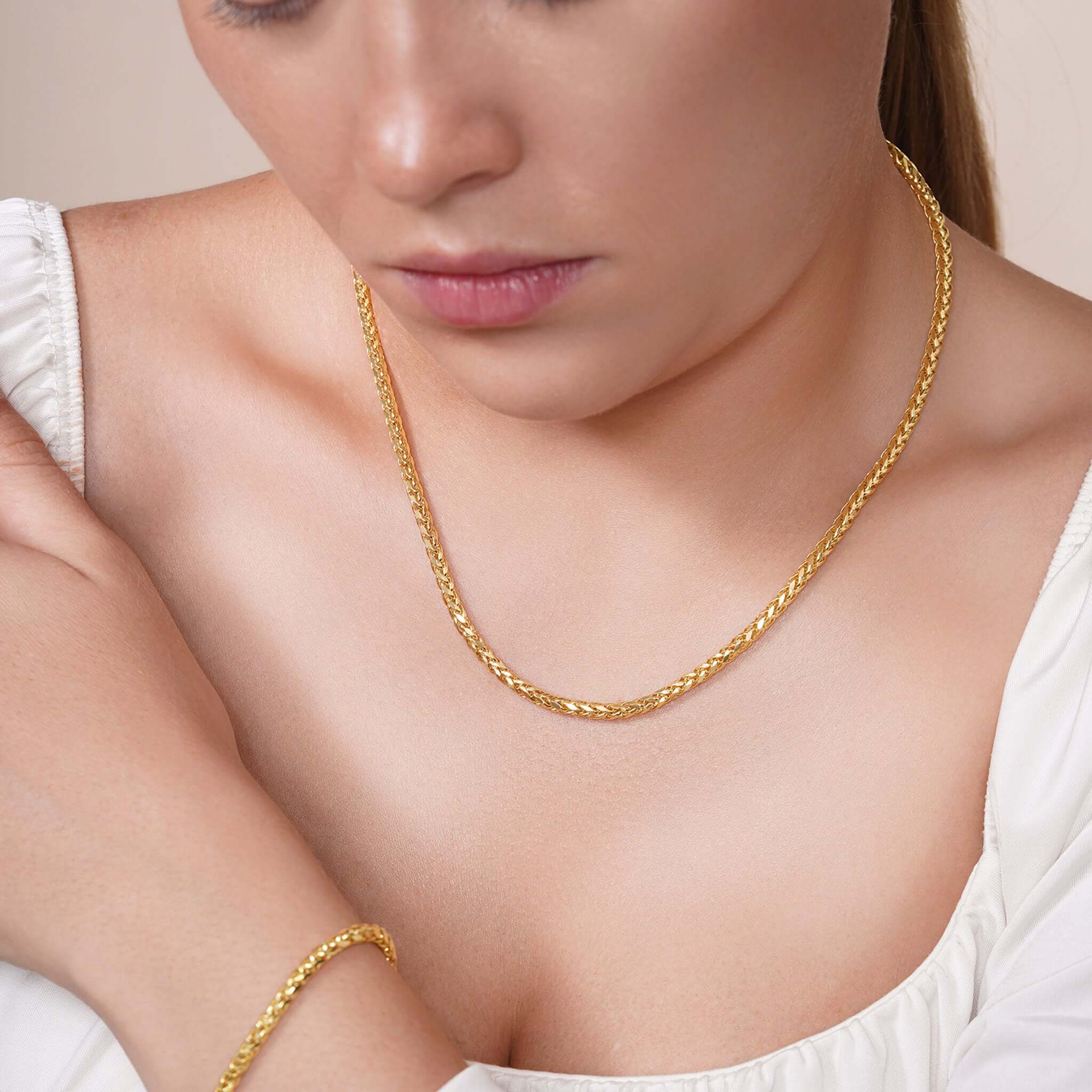 Lightweight Wheat Gold Chain