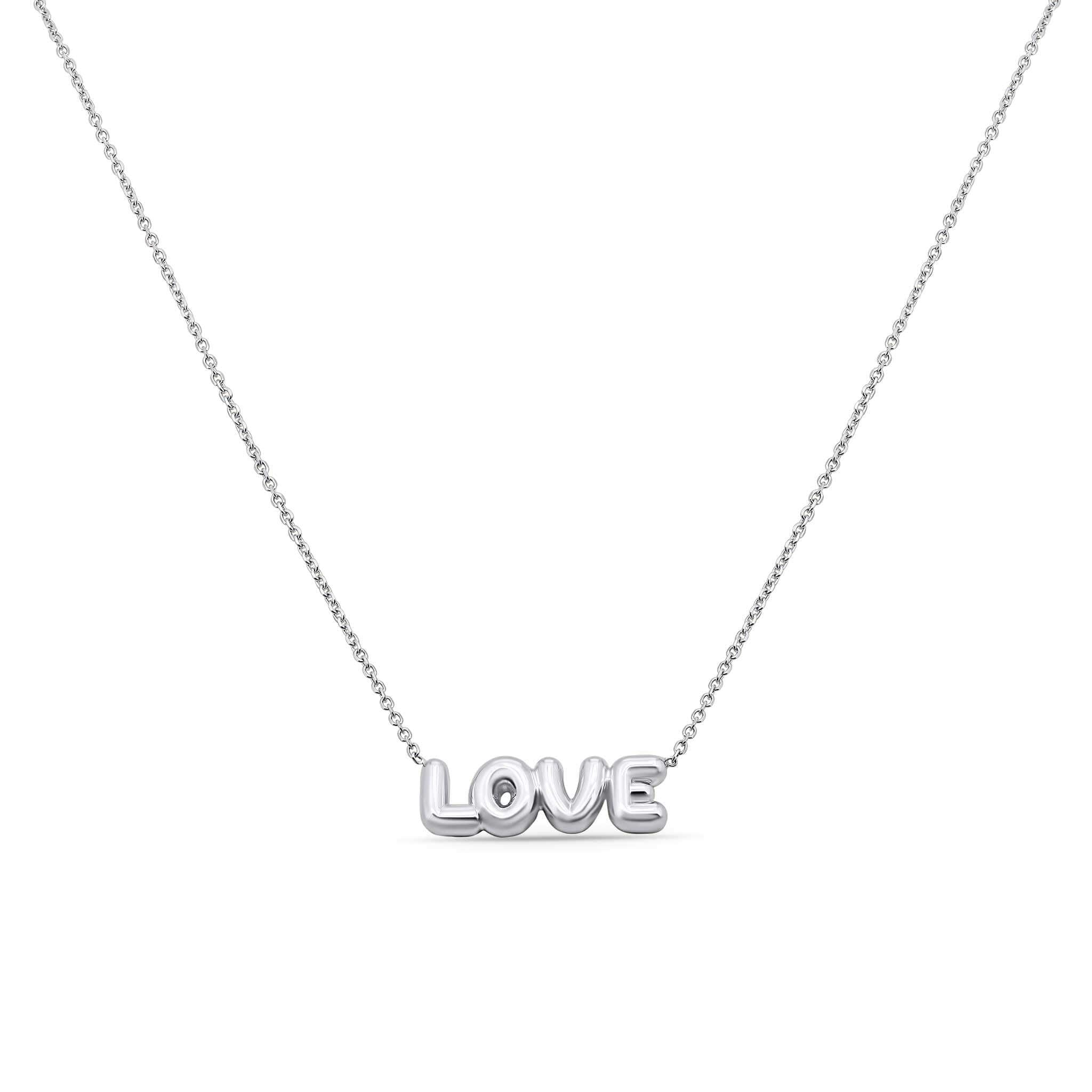 Gold Puffed Love Necklace