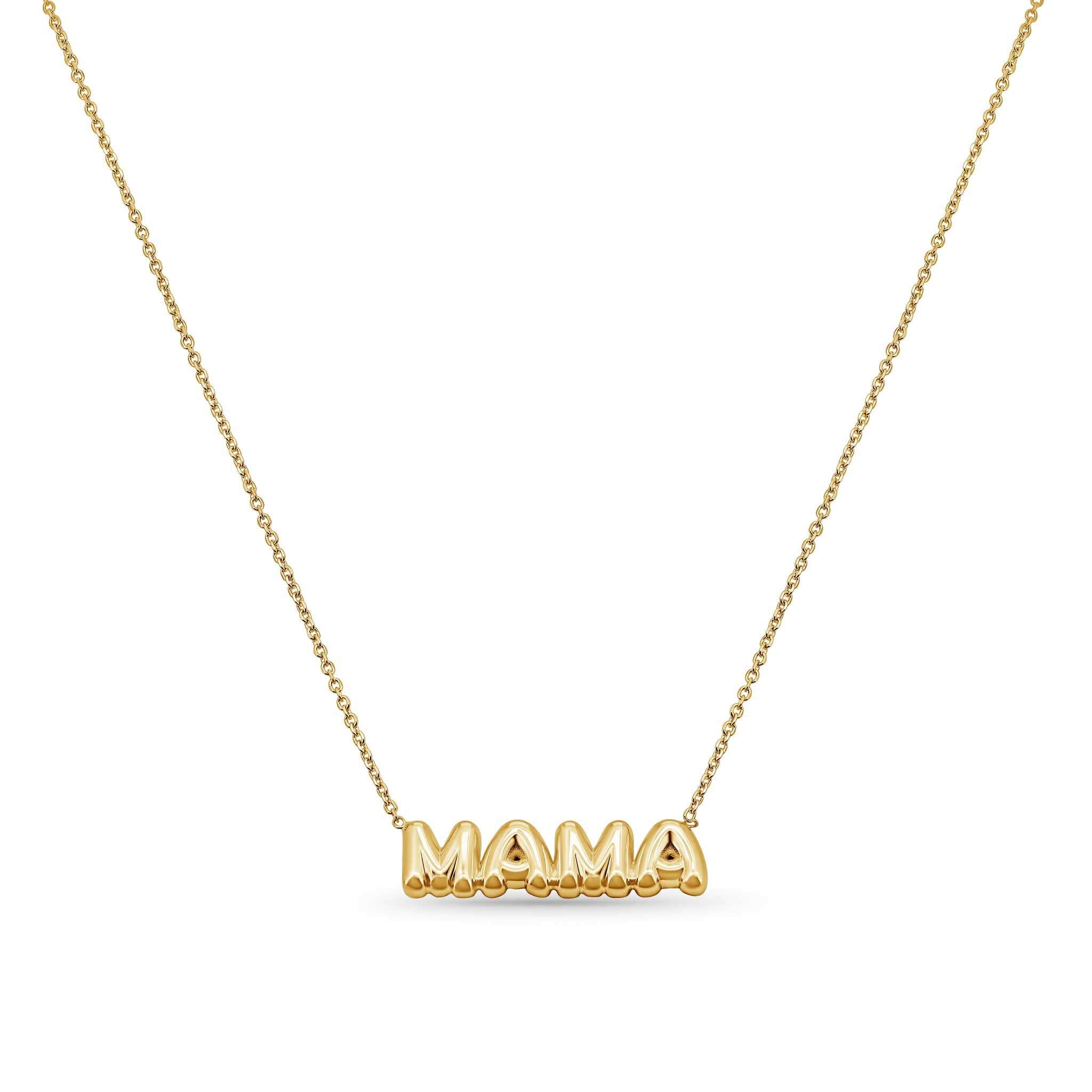 Gold Puffy Mama Necklace