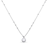 Small Round Gold Charm Pendant With Ball Chain
