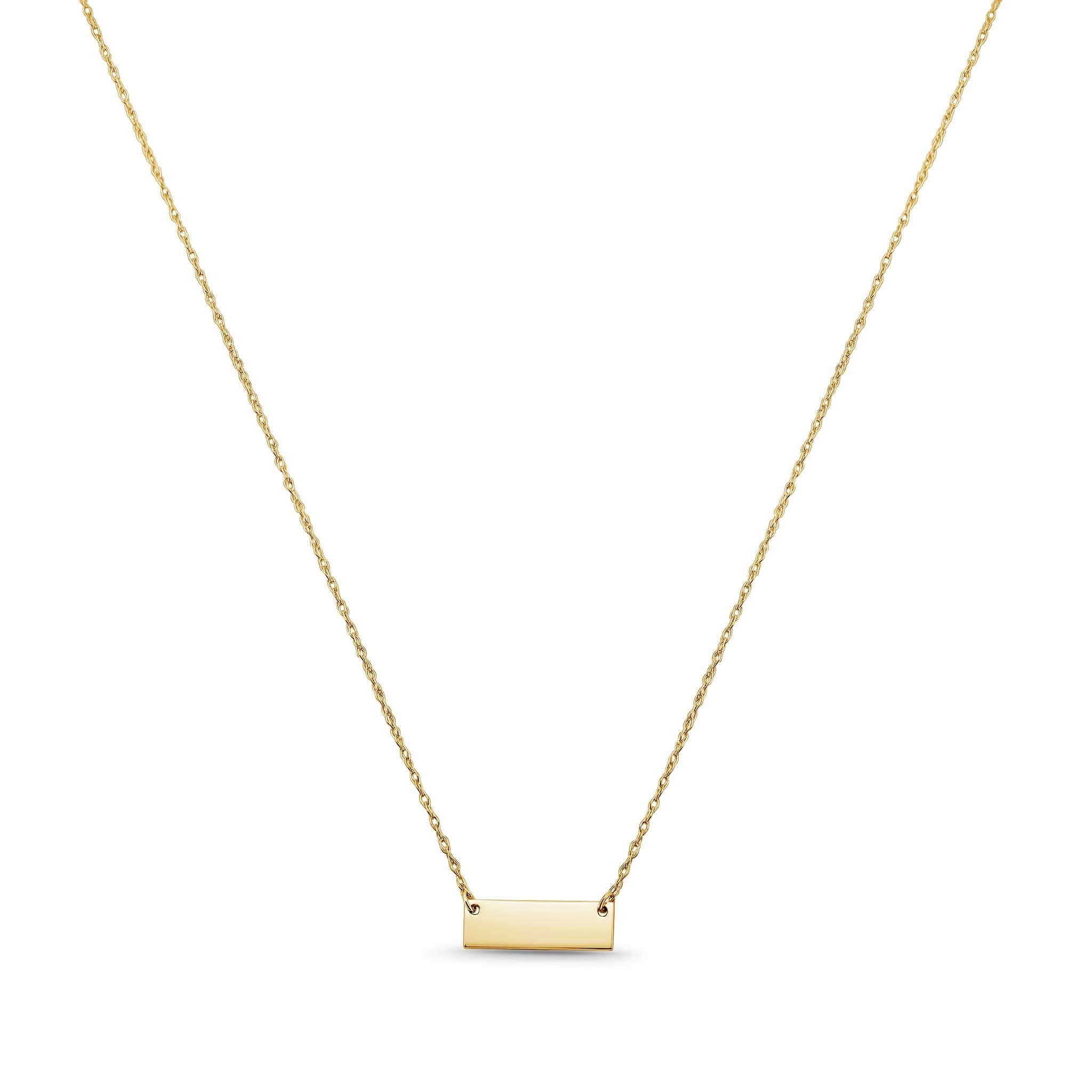 Small Horizontal Gold Bar Necklace