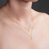 Adjustable Layered Double Tag Gold Necklace