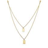 Adjustable Layered Double Tag Gold Necklace