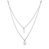Adjustable Layered Double Tag Gold Necklace