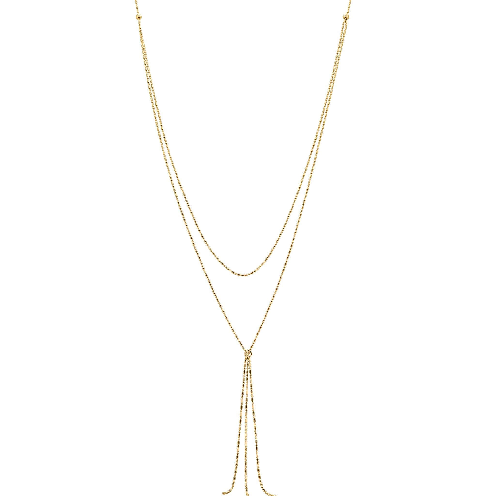 Adjustable Layered Multi Strand Dangle Necklace