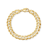 Men's solid gold curb bracelet crafted in 14K gold, featuring a classic curb link design.