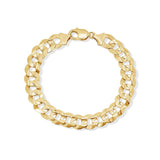 Men's 14K solid gold curb bracelet featuring a classic link design, perfect for daily wear or special occasions.