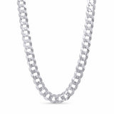 Men's Solid Gold Curb Chain in sleek white gold with interlocking links that reflect light beautifully.