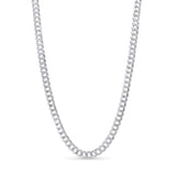Men's solid gold curb chain in white gold, featuring interlocking links designed for strength and style.