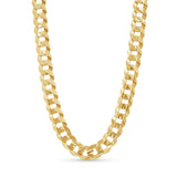Men's Solid Gold Curb Chain in yellow gold, featuring interlocking, flattened links for a bold style.