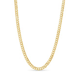 Men's Solid Gold Curb Chain in yellow gold, featuring interlocking, flattened links for a stylish and bold look.