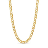 Men's solid gold curb chain in yellow gold, showcasing smooth interlocking links for a timeless look.