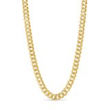 Men's Solid Gold Curb Chain in yellow gold with interlocking, flattened links for a bold and stylish statement.