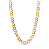 Men's Solid Gold Curb Chain in 14k yellow gold with interlocking links, showcasing strength and timeless design.