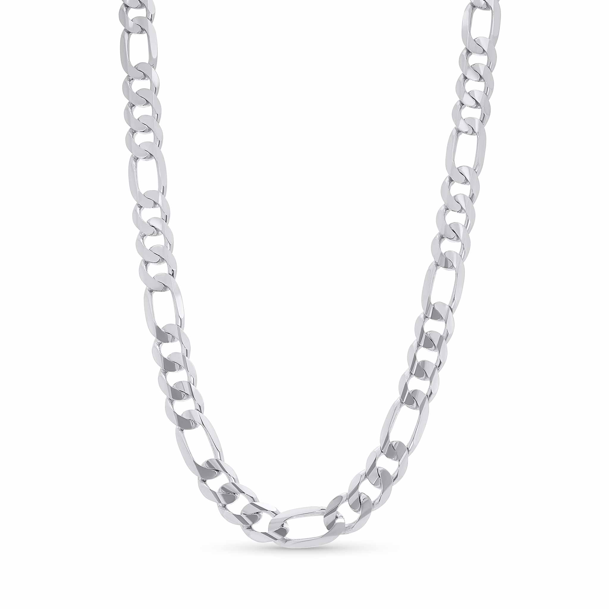 Men's Figaro White Gold Chain