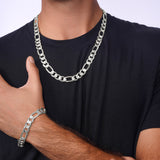 Men's Figaro White Gold Chain