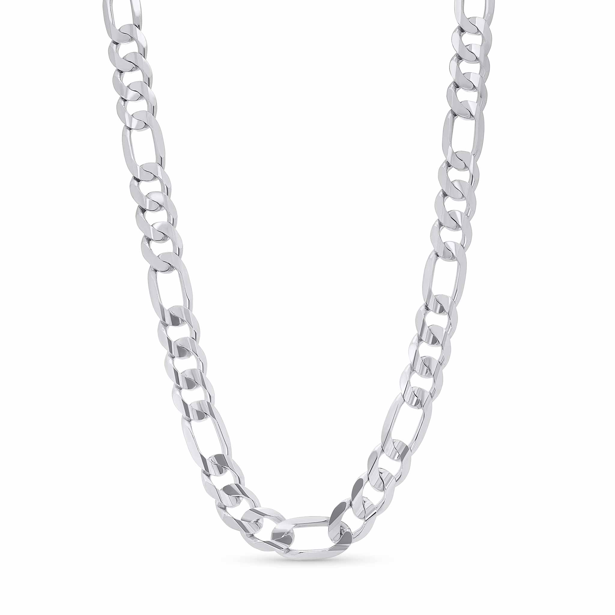 Men's Figaro White Gold Chain