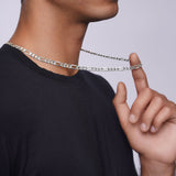 Men's Figaro White Gold Chain